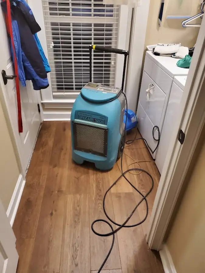 Commercial dehumidifier deployed for Flood Damage Cleanup in Whitehall